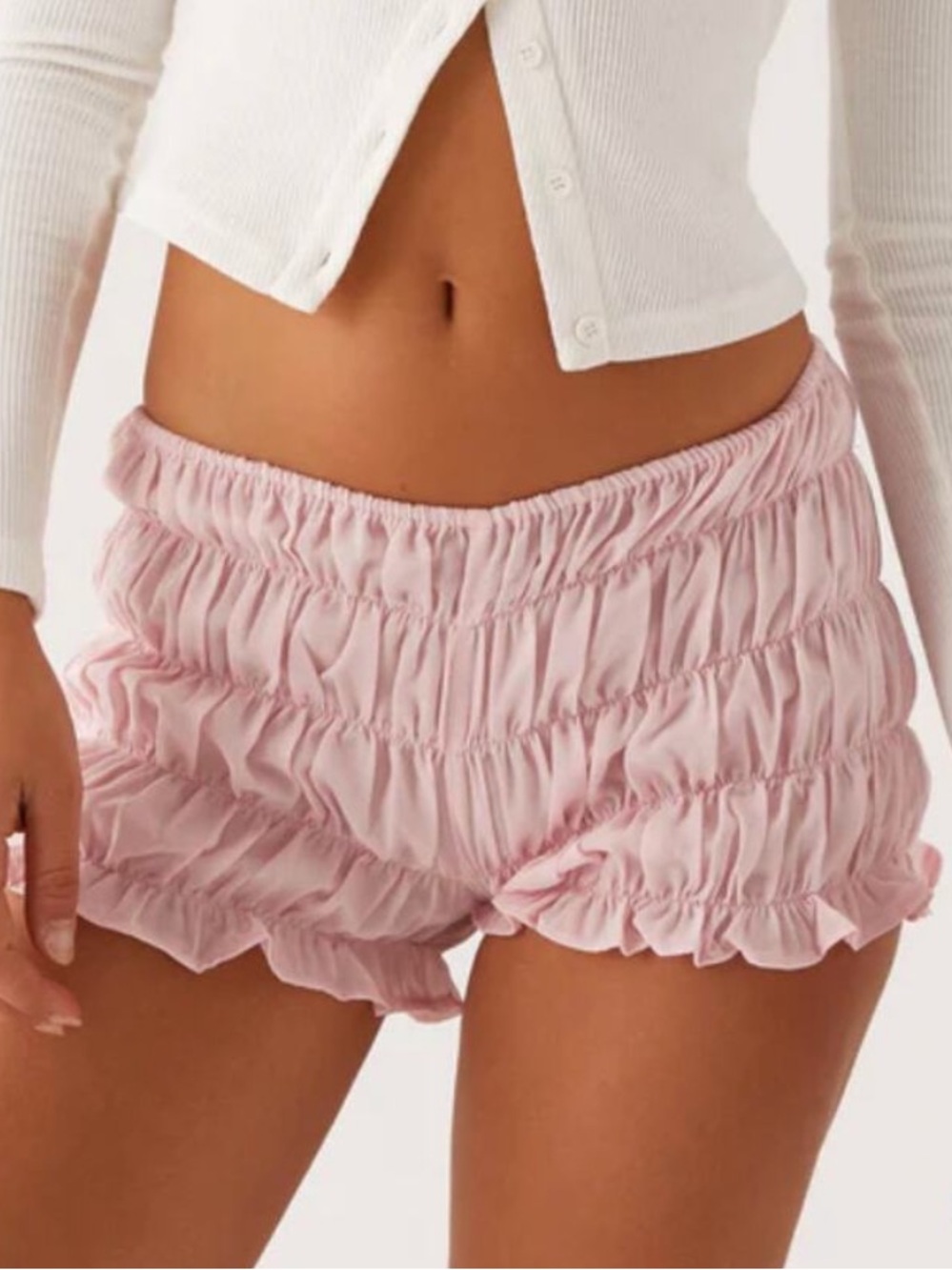 Peppermayo Ruched Mini Shorts Girls Like Us Size US 6 in Pink